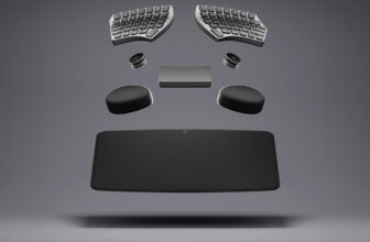 The Nuio Movement is a customizable break up ergonomic keyboard with magnetic peripherals
